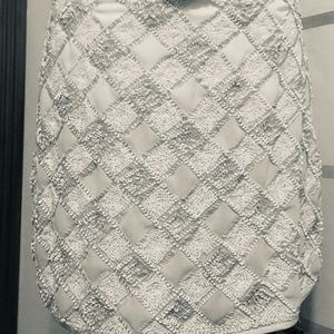 Small White Sequin Short Skirt